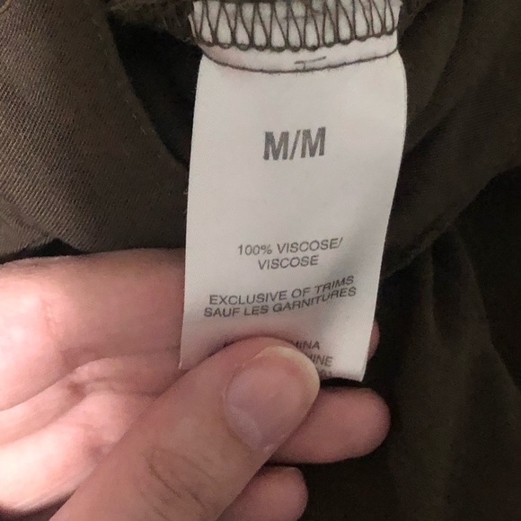 High-Rise Slouchy Olive Forest Green Tie-Up Belted Jogger Pants​ - Picture 3 of 6